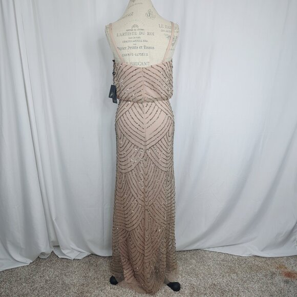 Adrianna Papel Gold Champagne Beaded Dress Maxi - Picture 7 of 12